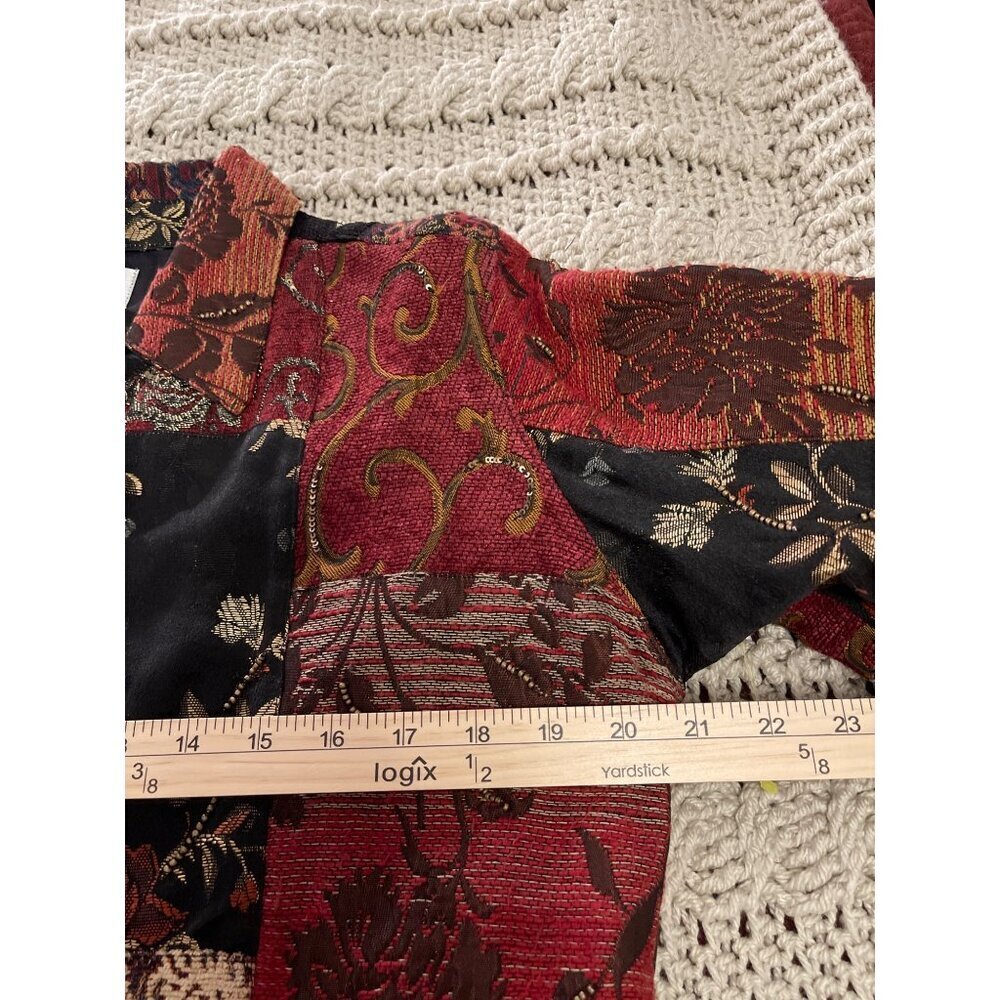Chicos Patchwork Jacket Size 1 Multicolor Floral … - image 5